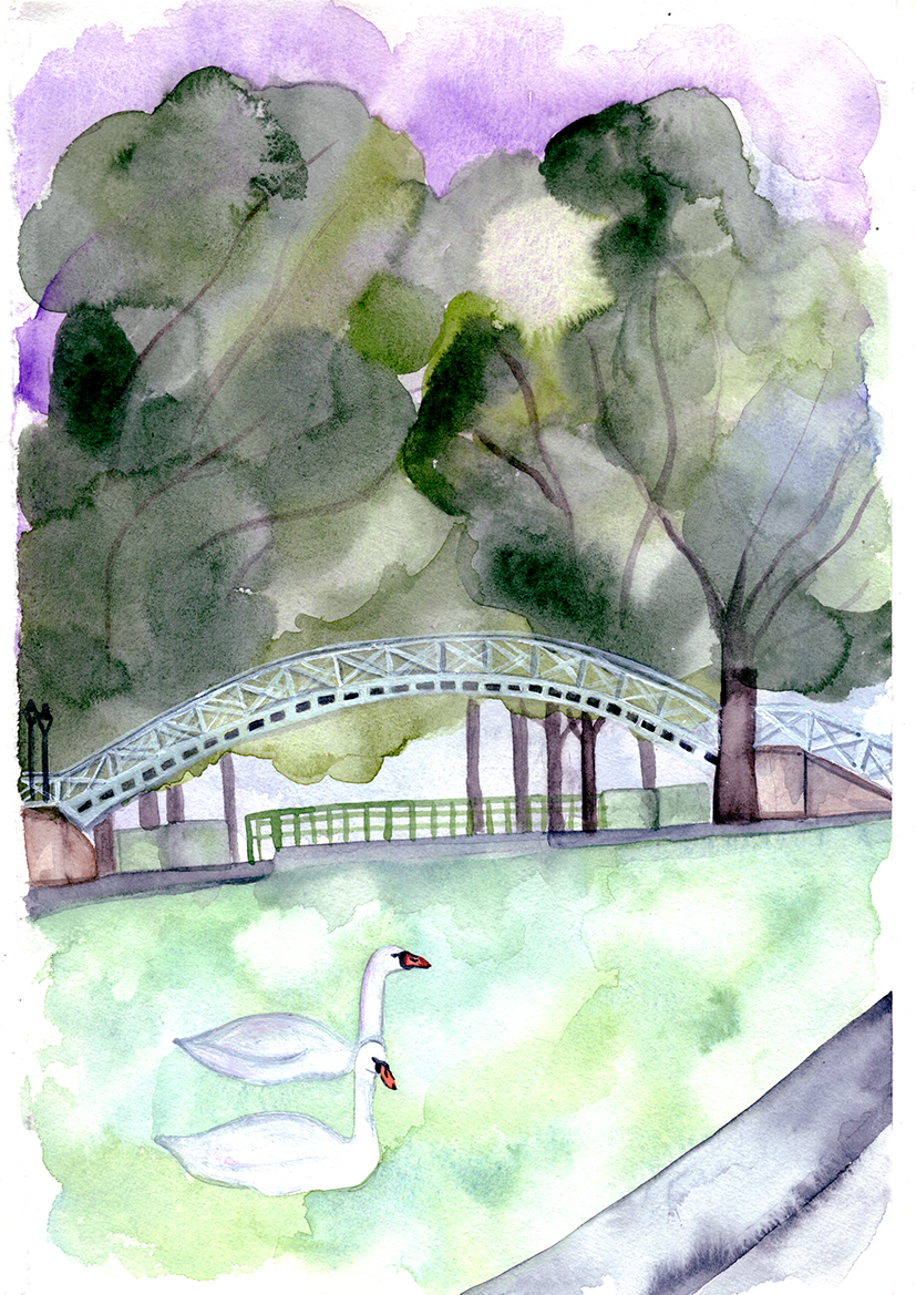 Canal Saint Martin, Paris - illustration for A Week Abroad - Edition Paris