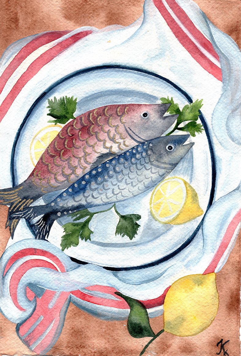 Poissons - illustration for A Week Abroad - Edition Lanzarote